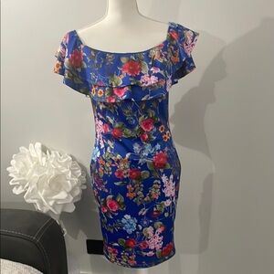 CALS Floral Blue Dress Size L